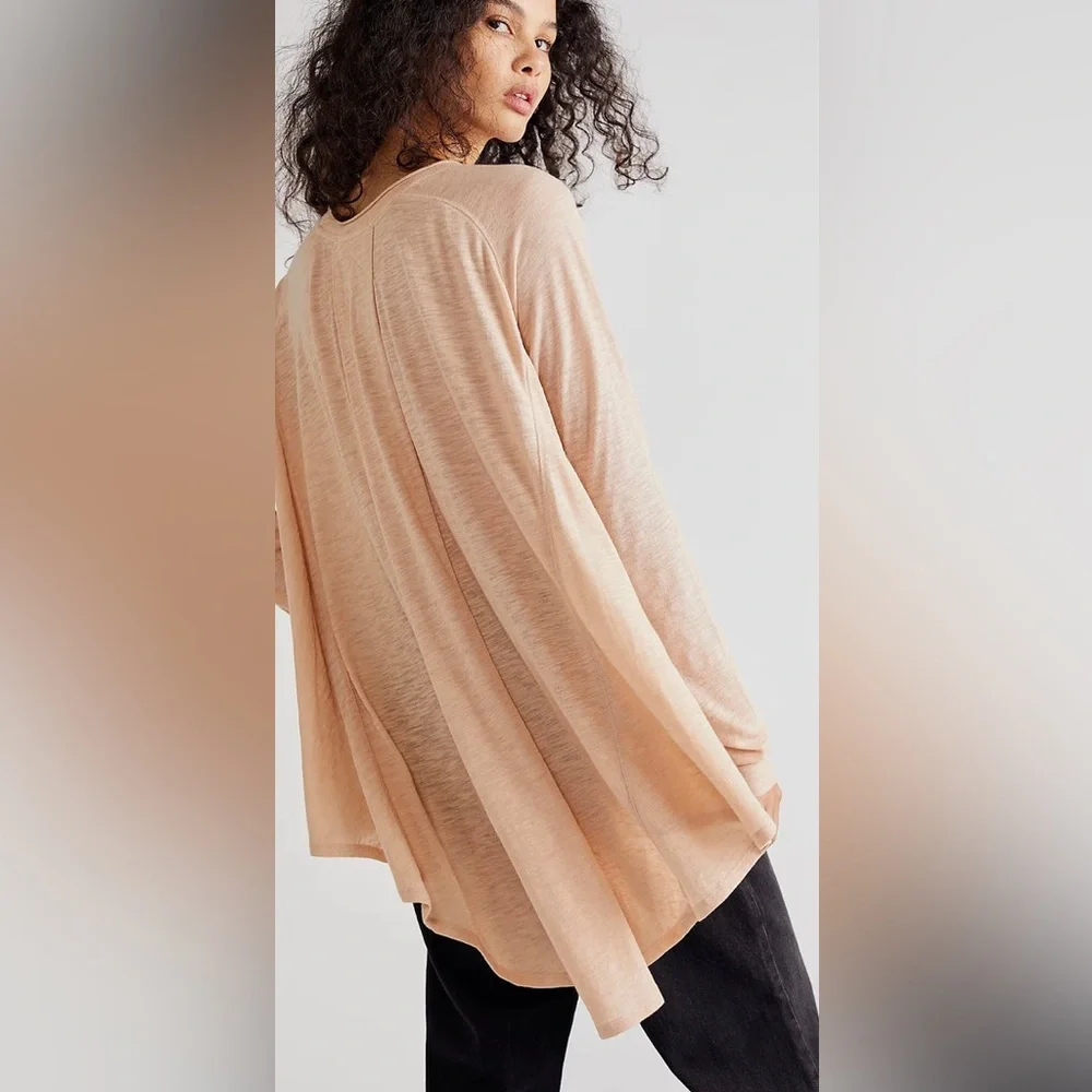 FREE PEOPLE new ARIA top COTTON BLEND in Misty Mink 291N